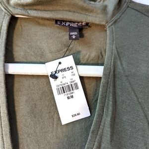 Express Medium Army Green Mock Turtleneck Tank Top